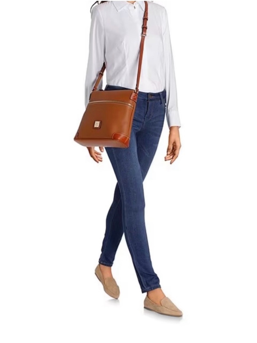 Dooney & Bourke Pebble Leather Grain Crossbody in Caramel NWT - Picture 3 of 16